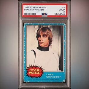 1977 Star Wars UK #1 Luke Skywalker Rookie Card PSA 2 FRESHLY GRADED